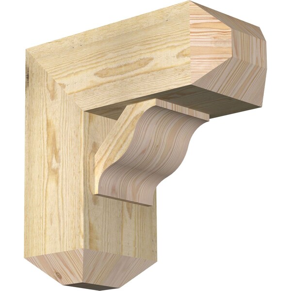 Ekena Millwork Funston Craftsman Rough Sawn Bracket w/ Offset Brace, Douglas Fir, 8"W x 18"D x 18"H BKT0806X18X18FST04RDF - main